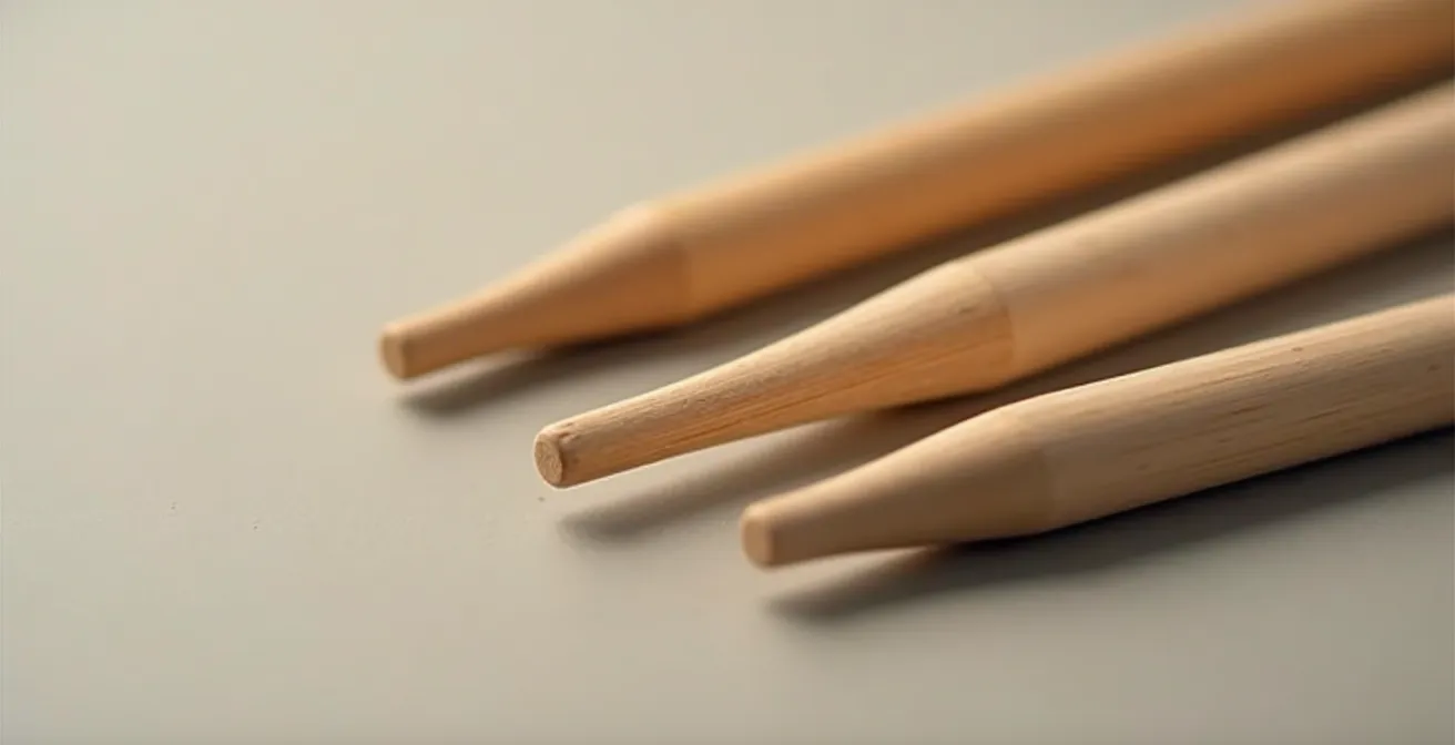 Image détaillée présentant différents profils de baguettes avec focus sur la longueur, col et olive illustrés sur fond neutre